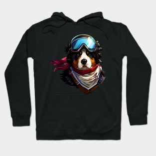 Cute Bernese Mountain Dog Adventurer Portrait Hoodie